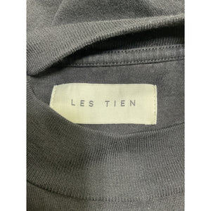 Les Tien Mock-Neck Black Cotton T-Shirt Size S