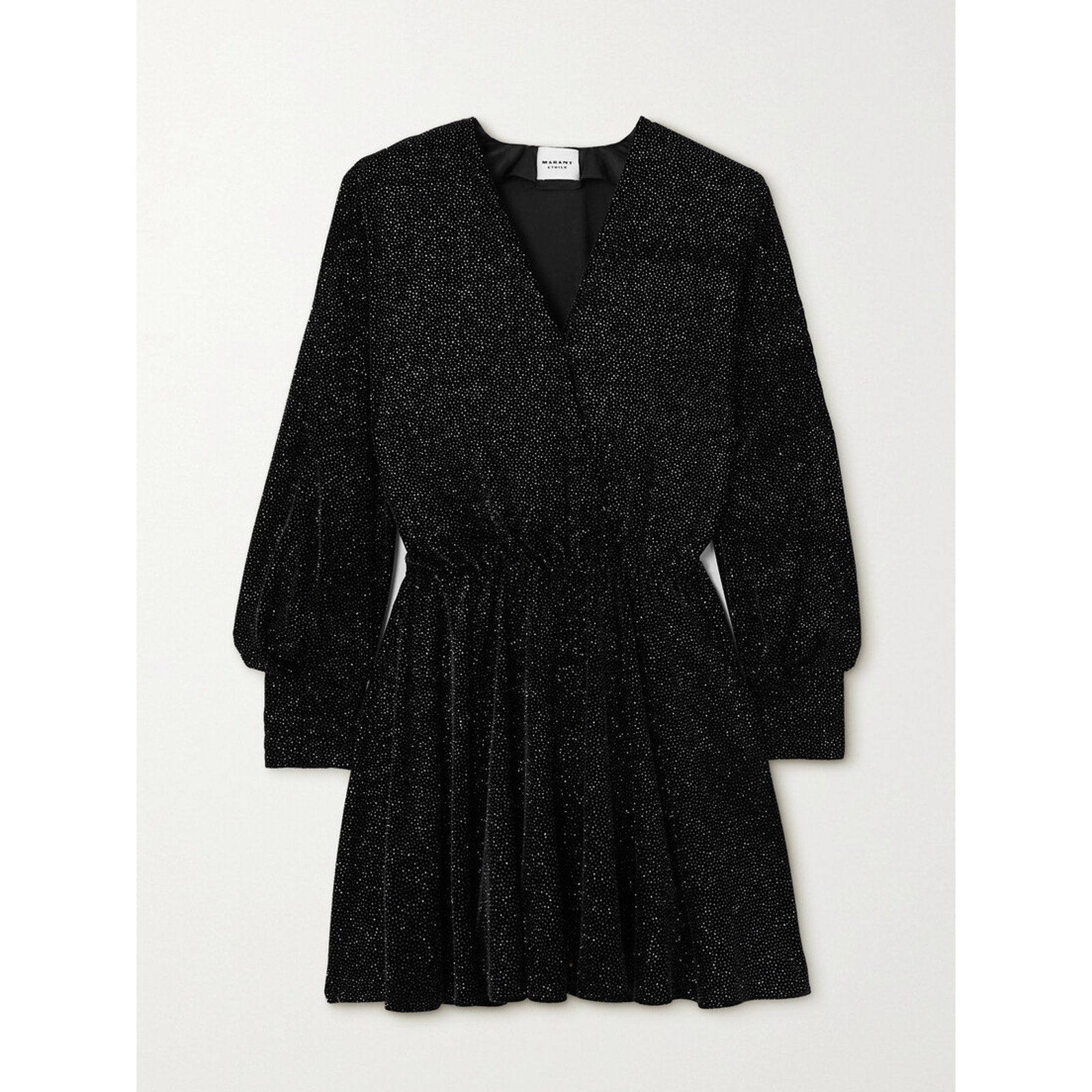 Isabel Marant Etoile 'Alexane' Black Crystal-Embellished Velvet Mini Dress Size 4 - NWT