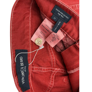 Veronica Beard Wide Leg Red Taylor Denim Jeans Size 25
