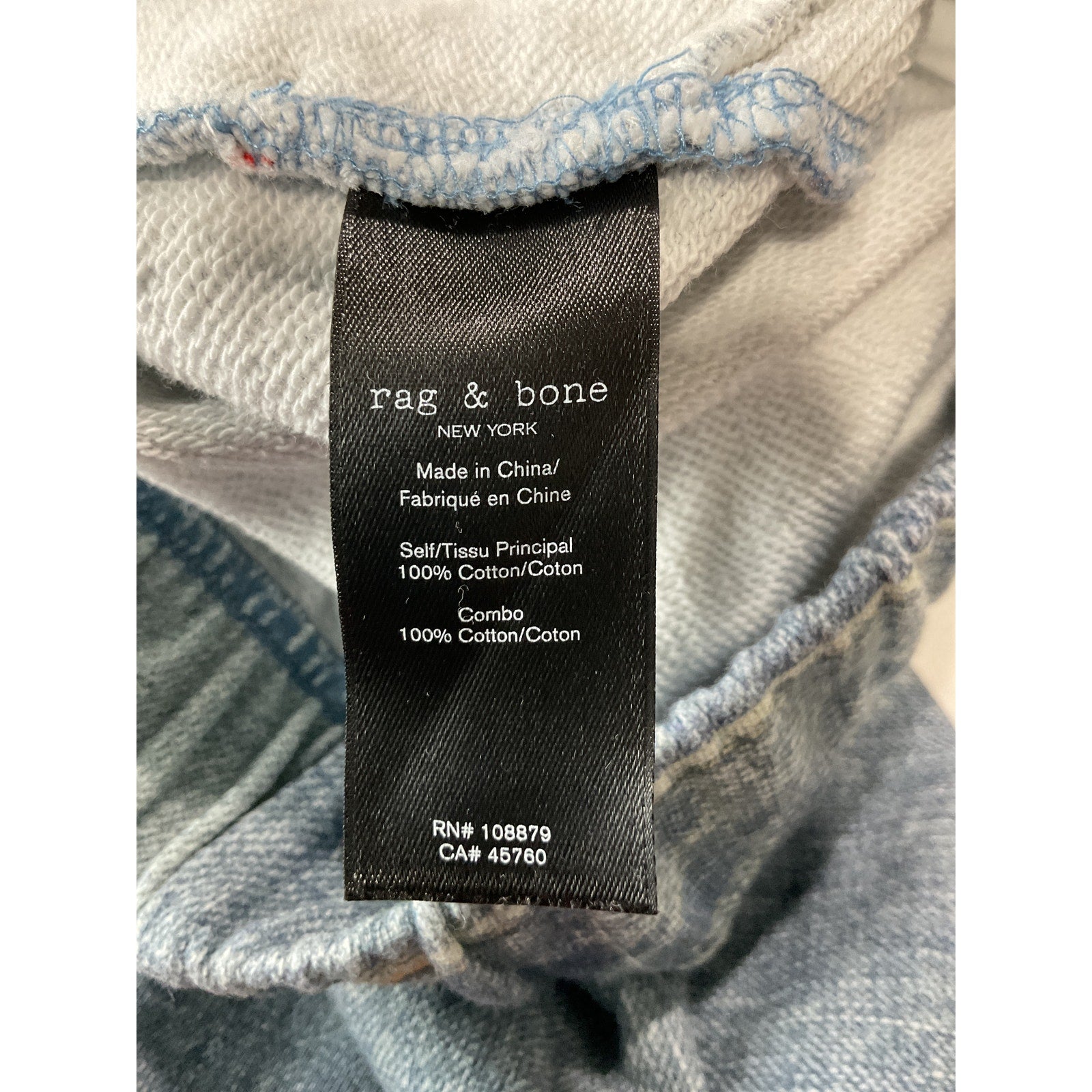 Rag & Bone 'Miramar' Blue Cotton Faux Jeans Joggers Size XS