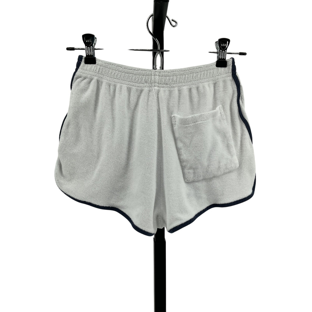 Sporty & Rich White Cotton Hotel Du Cap Cursive Terry Short Size S