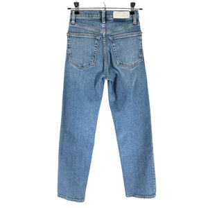 Re/Done Distressed Rodeo Indigo 70s Stove Pipe Denim Jeans Size 23