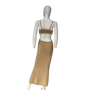 Cult Gaia 'Serita' Beige Cotton Knit Dress Size S