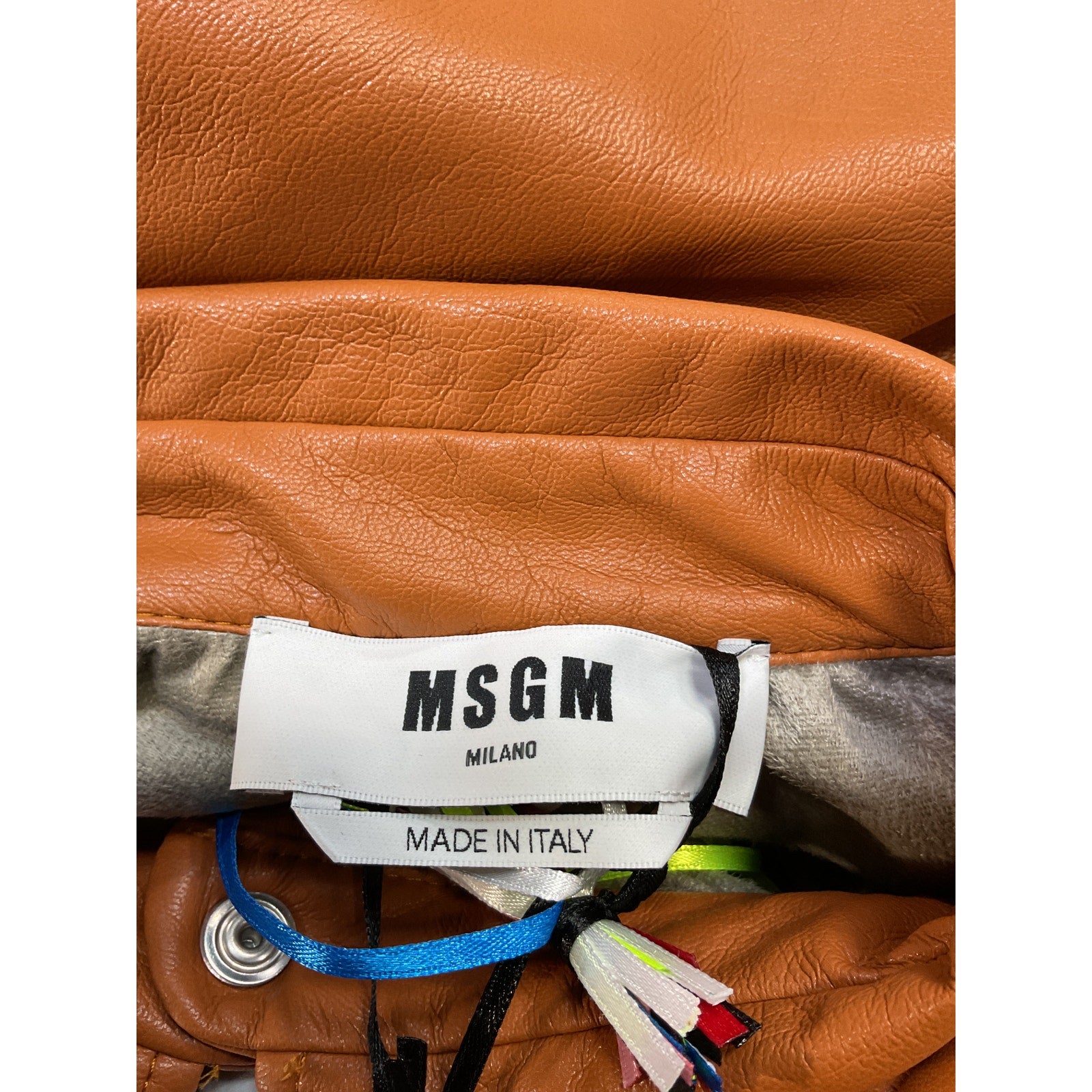 Msgm Faux-Leather Brown Polyester Shirt Dress Size 44 - NWT