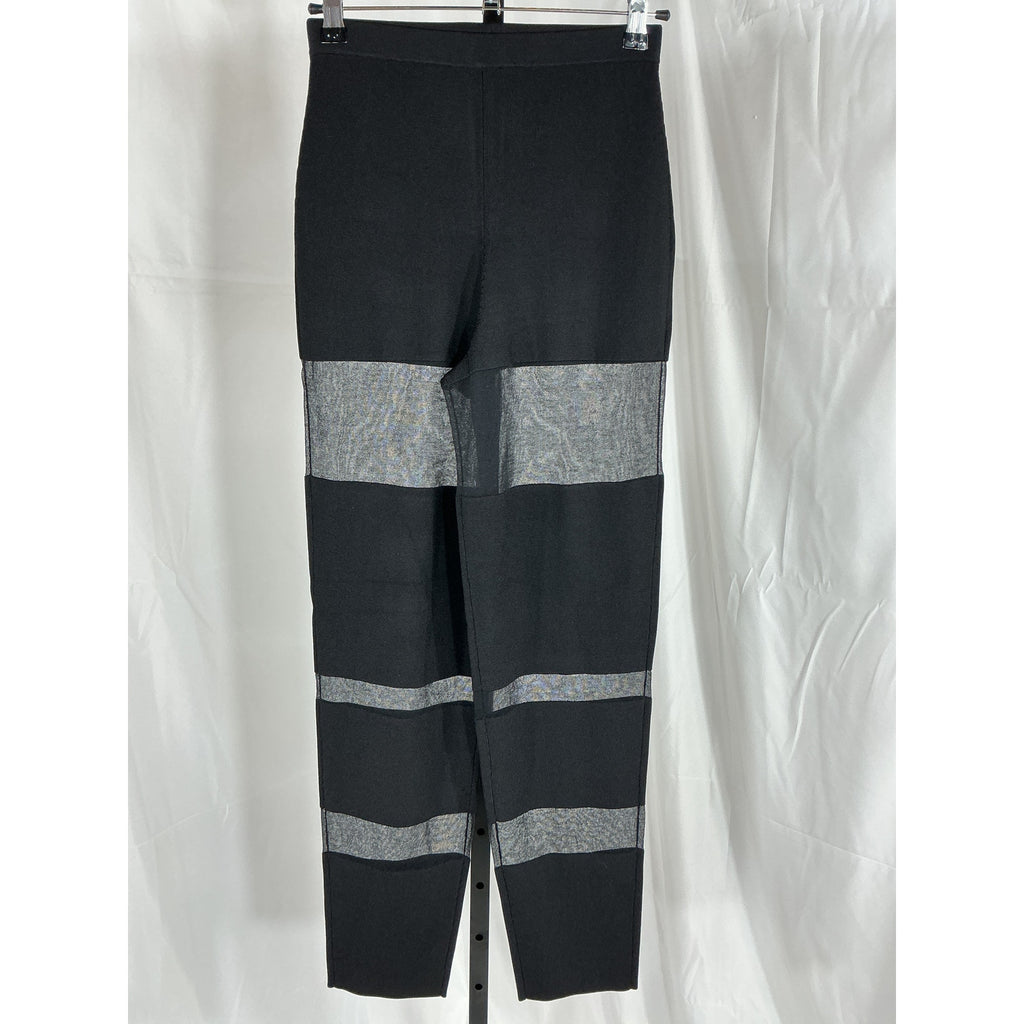 Lapointe 'Intarsia' Black Cotton Viscose Sheer Pants Size XS - NWT