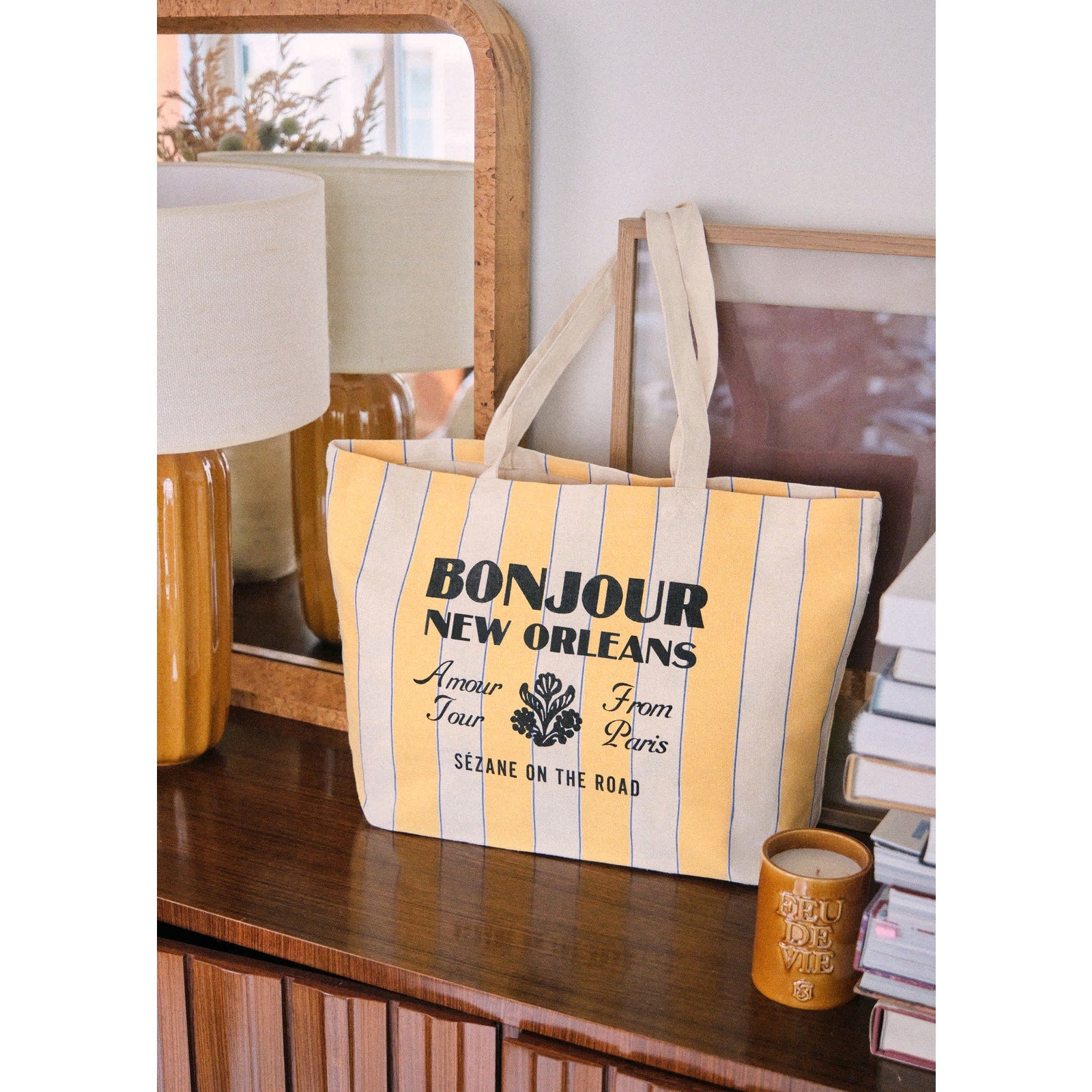 S�zane Bonjour Yellow Tote Bag