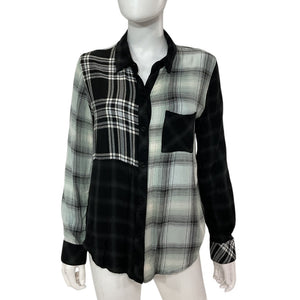 Rails Patchwork Mixed Onyx Plaid Hunter Shirt Size M