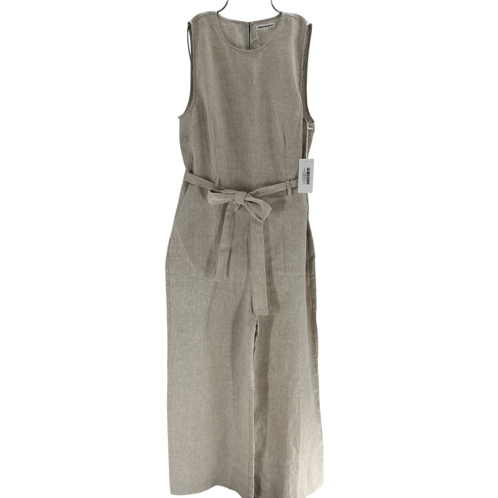 Reformation 'Naomi' Beige Linen Jumpsuit Size 12 - NWT