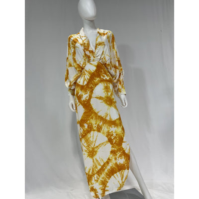 Swf 'Plunge' Yellow Kimono Sleeve Dress Size S