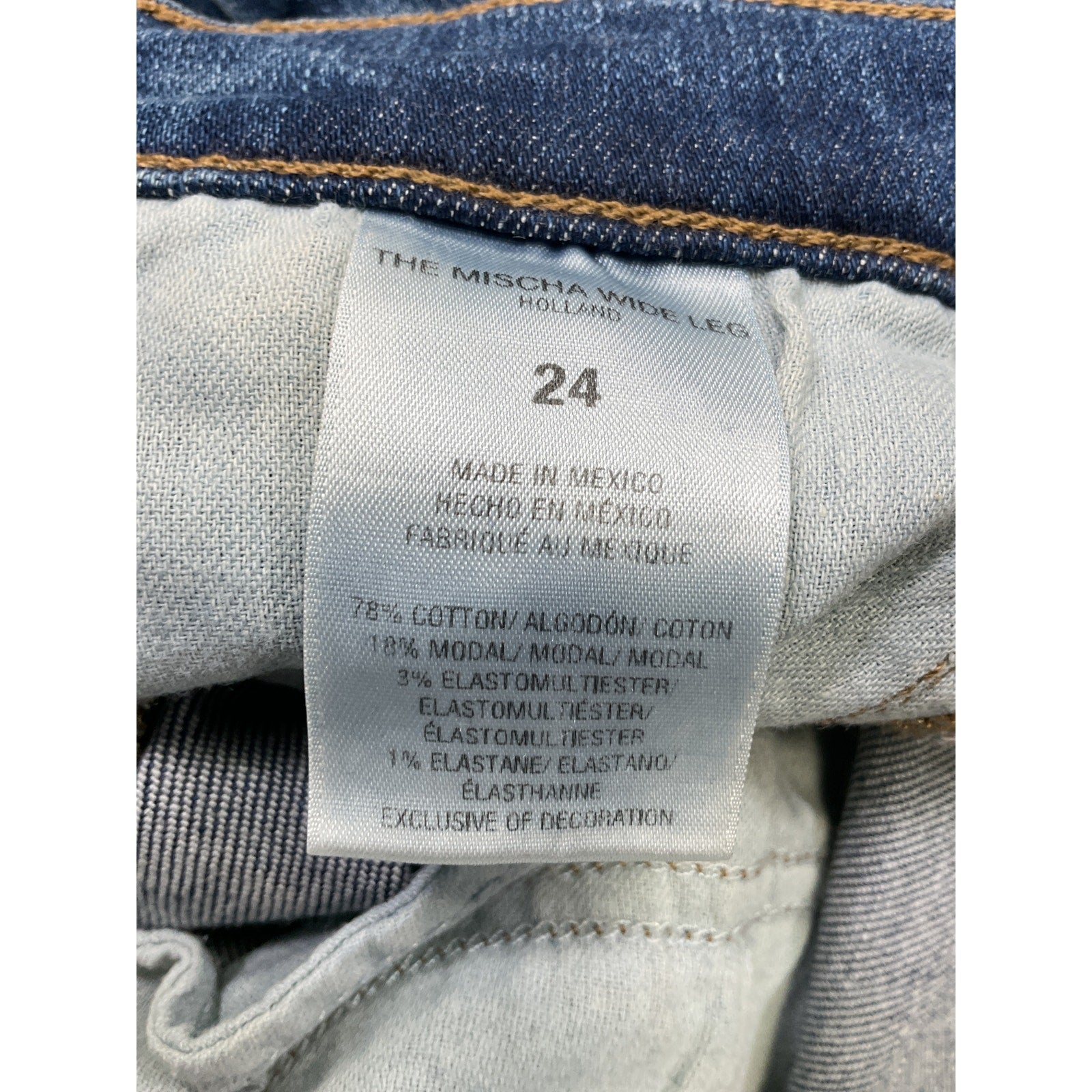 Favorite Daughter Blue Cotton High-Rise Wide Leg Denim Jean Size 24