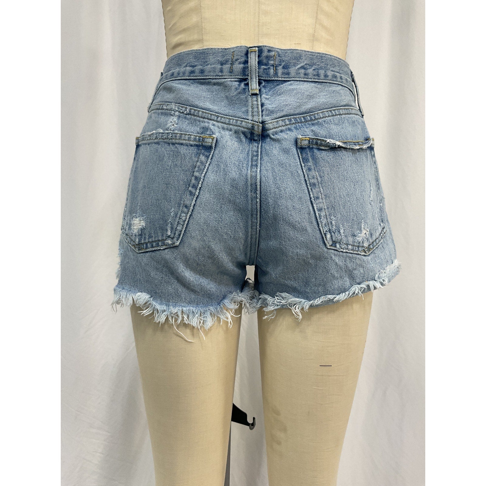 Agolde Parker Vintage Blue Cotton Cut Off Short Size 26