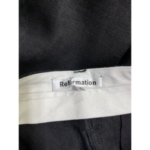 Reformation 'Alex' Black Linen Linen Pant Size 2