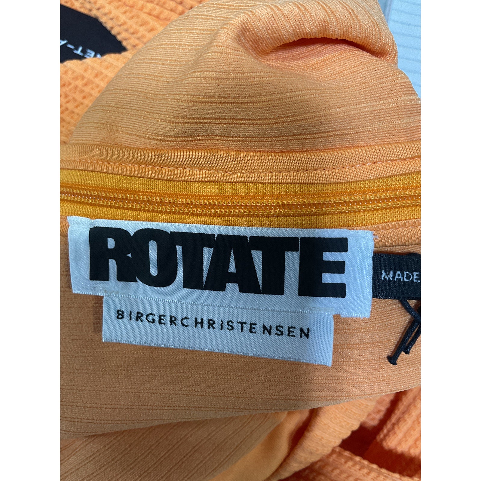 Rotate Birger Christensen 'Alice' Orange Cutout Ribbed Recycled Jersey Midi Dress Size 8 - NWT