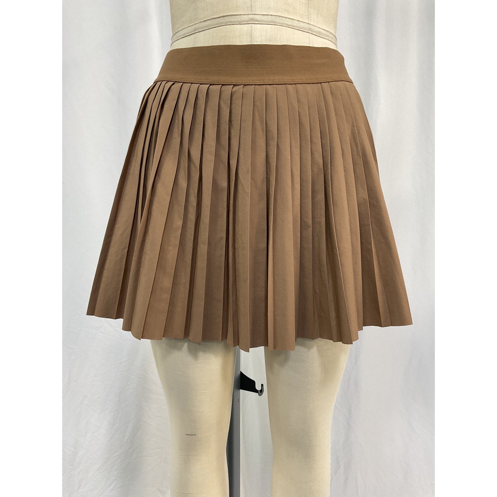 Beyond Yoga If You Pleats Tan Mini Skirt Size L