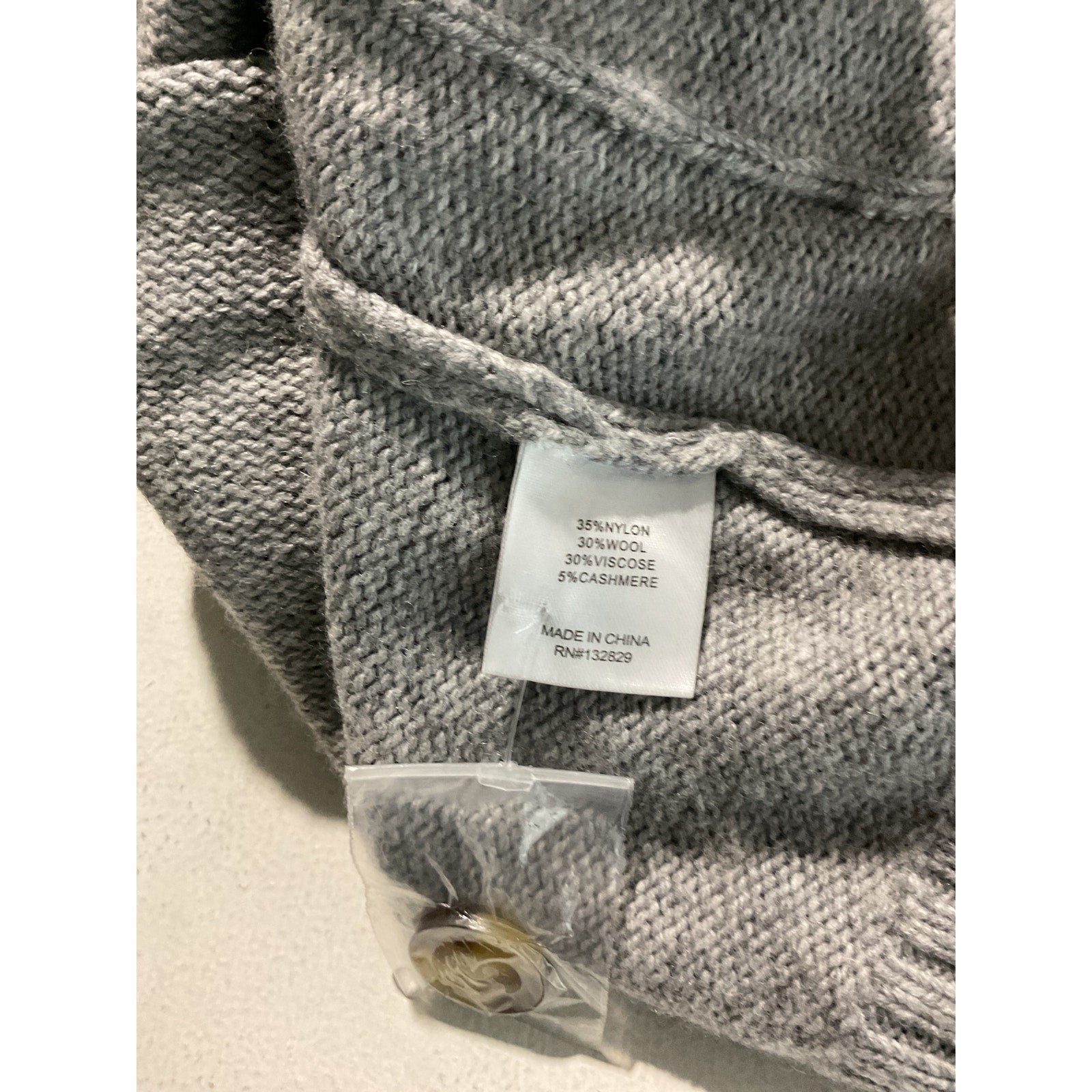 Helsa 'Sanna' Grey Drop Shoulder Cardigan Size XL