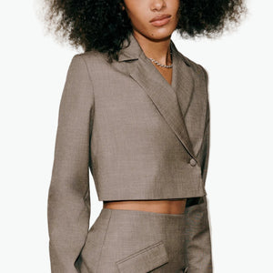 Reformation 'Jason' Tan Polyester Blazer Size 4