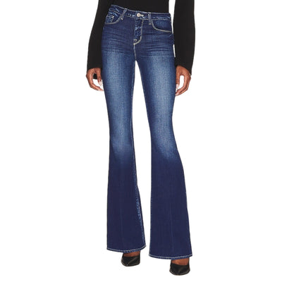 L'Agence Classic Blue Bell High Rise Flare Denim Jeans Size 28