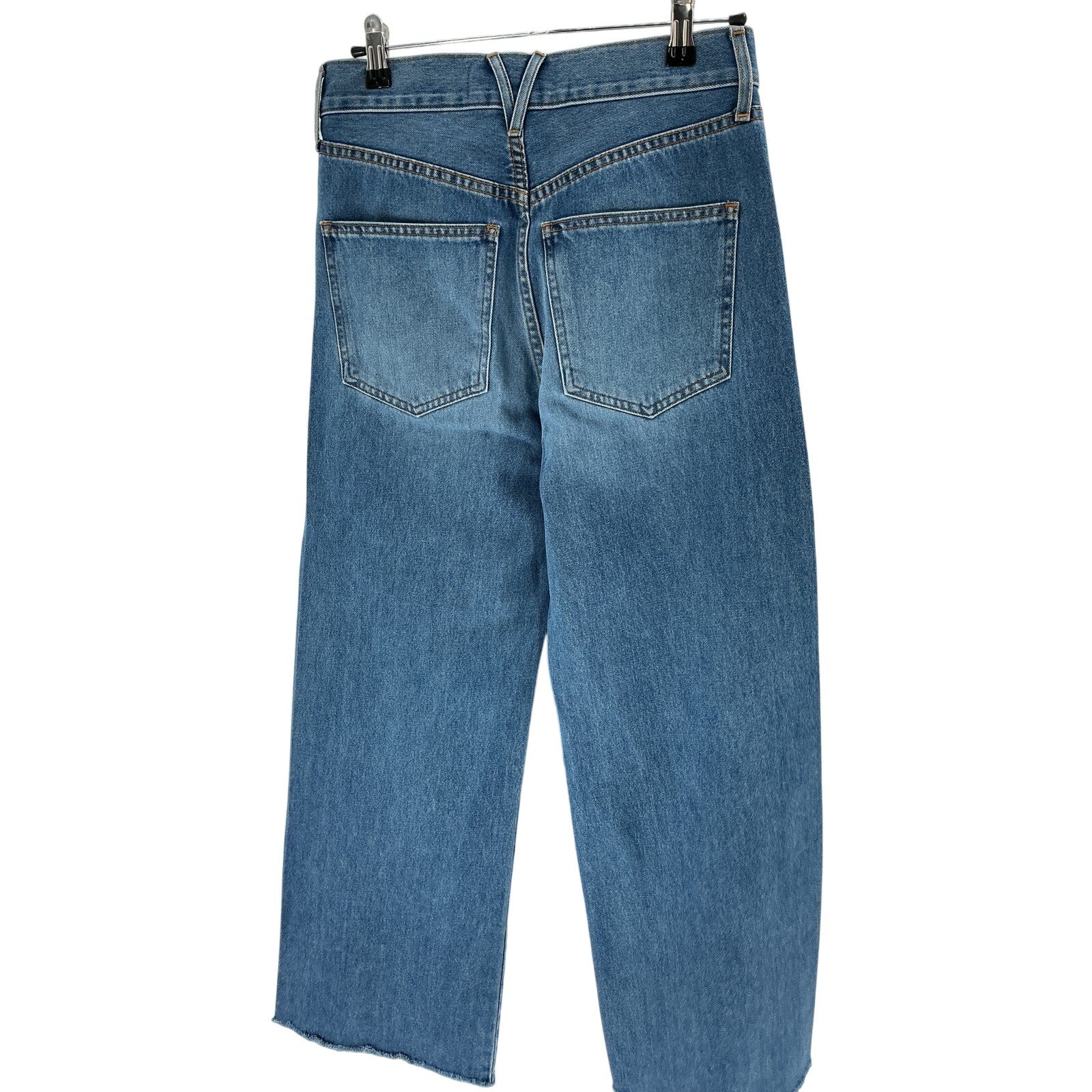 Veronica Beard Denim Jean 'Taylor' Blue Cotton Cropped High Rise Wide Denim Jean Size 26