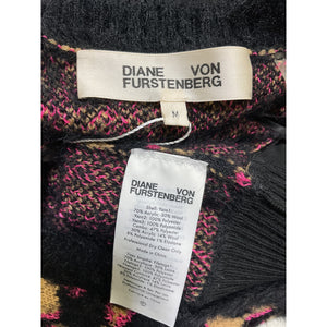 Diane Von Furstenberg Fuzzy Black Dolly Cardigan Size M