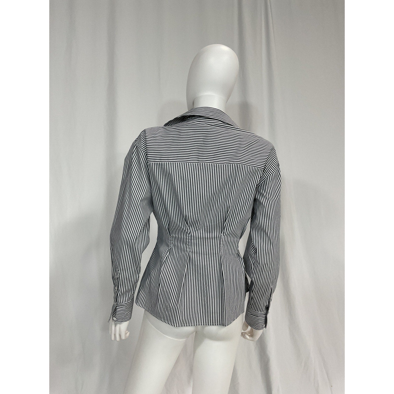 Veronica Beard 'Rosamund' White Poplin Striped Wrap Shirt Size 4