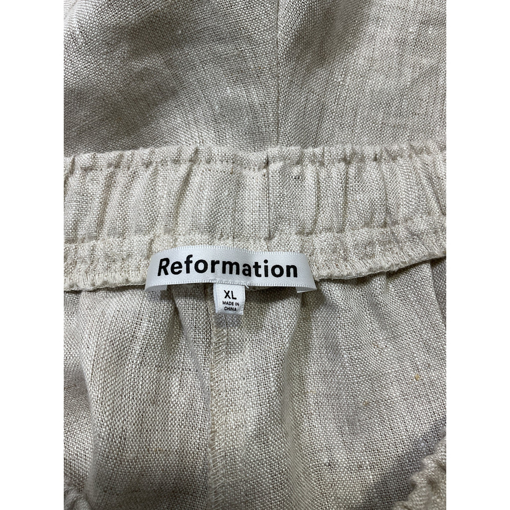 Reformation 'Charlotte' Gray Linen Short Size XL
