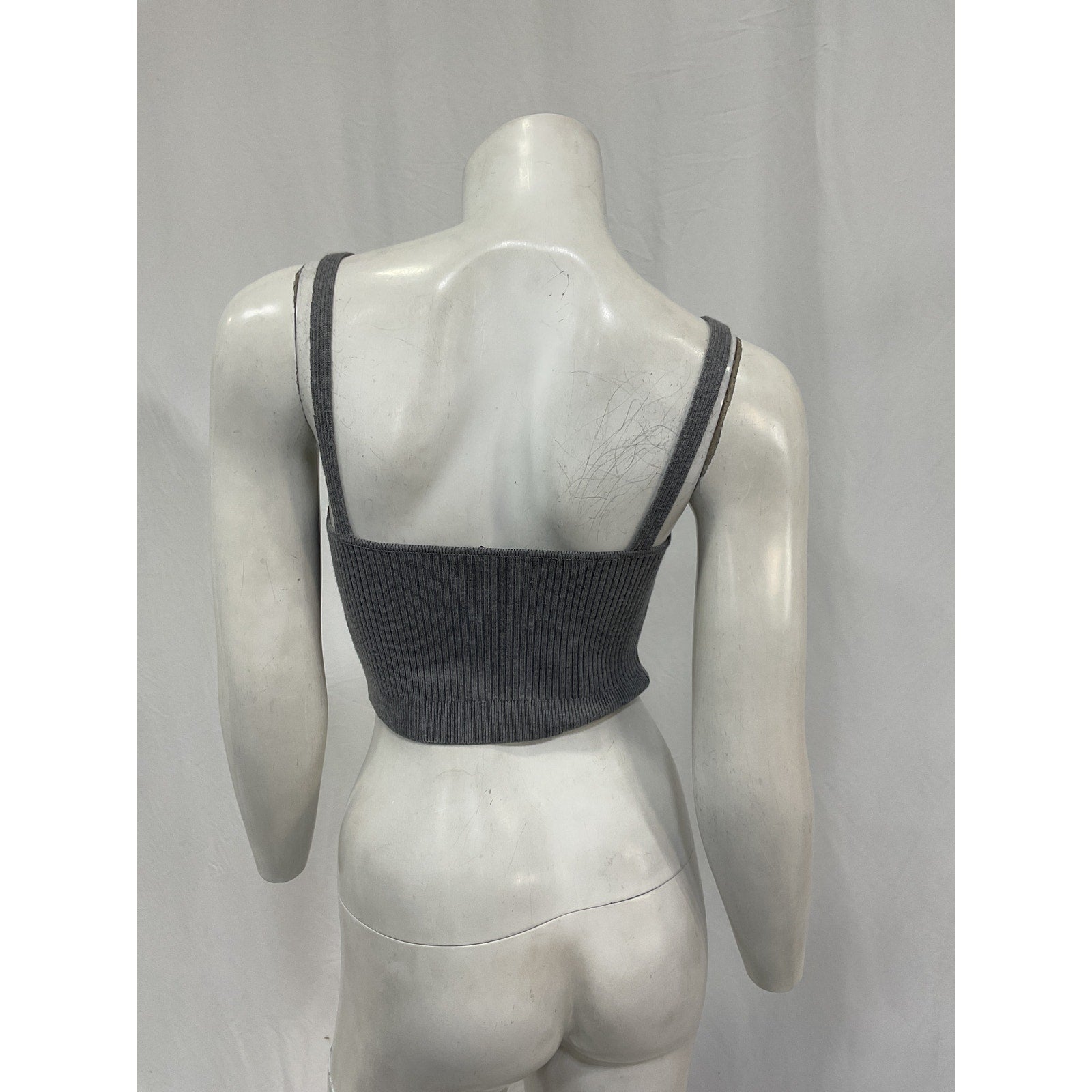Grlfrnd Gwen Cropped Grey Cotton Tank Size M