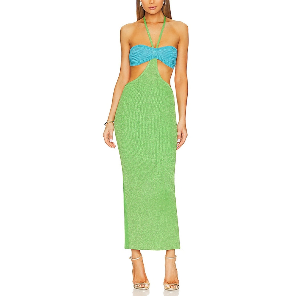 Retrofête Cutout Green And Blue Eloisa Dress Size XL