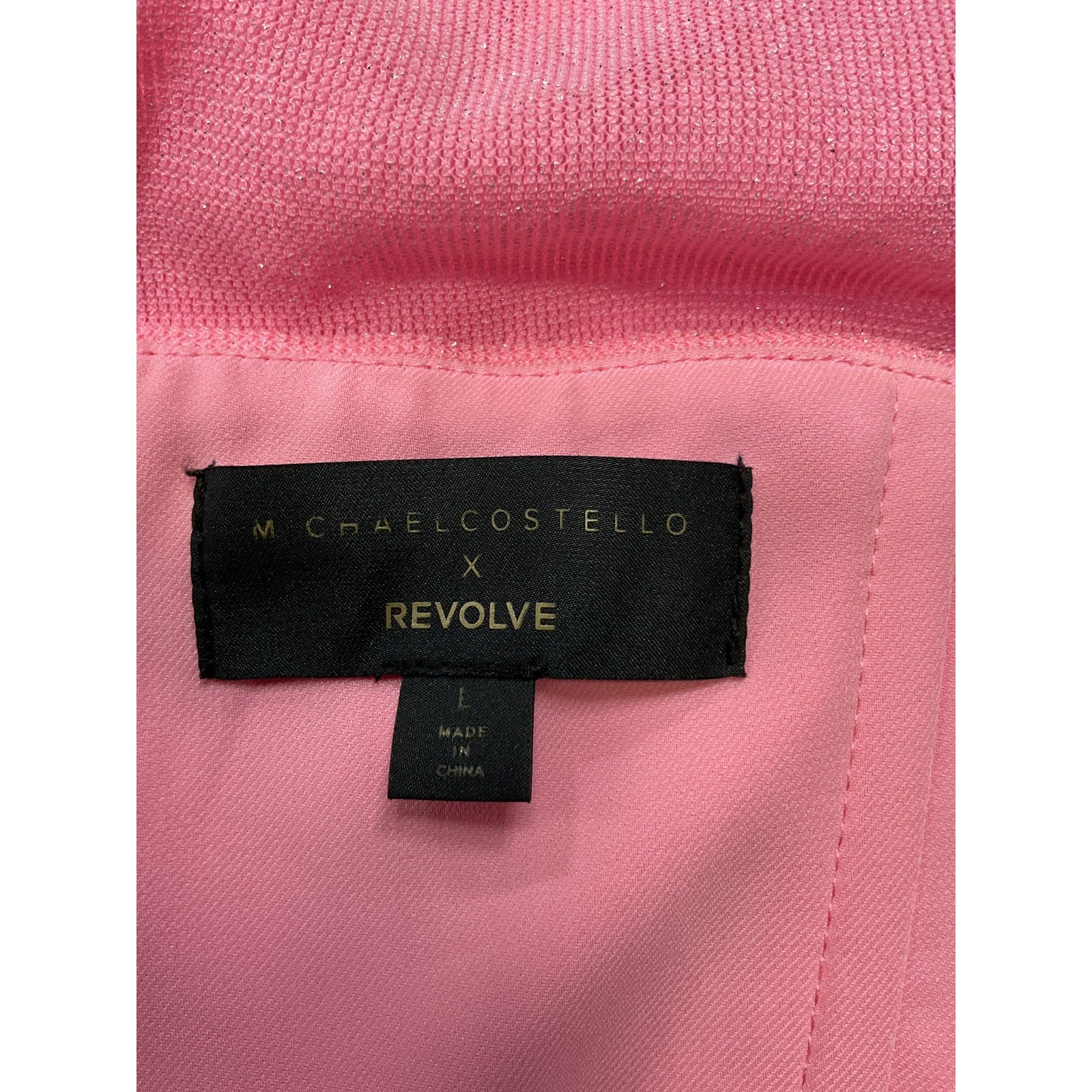 Michael Costello x Revolve India Pink Nylon Midi Dress Size L