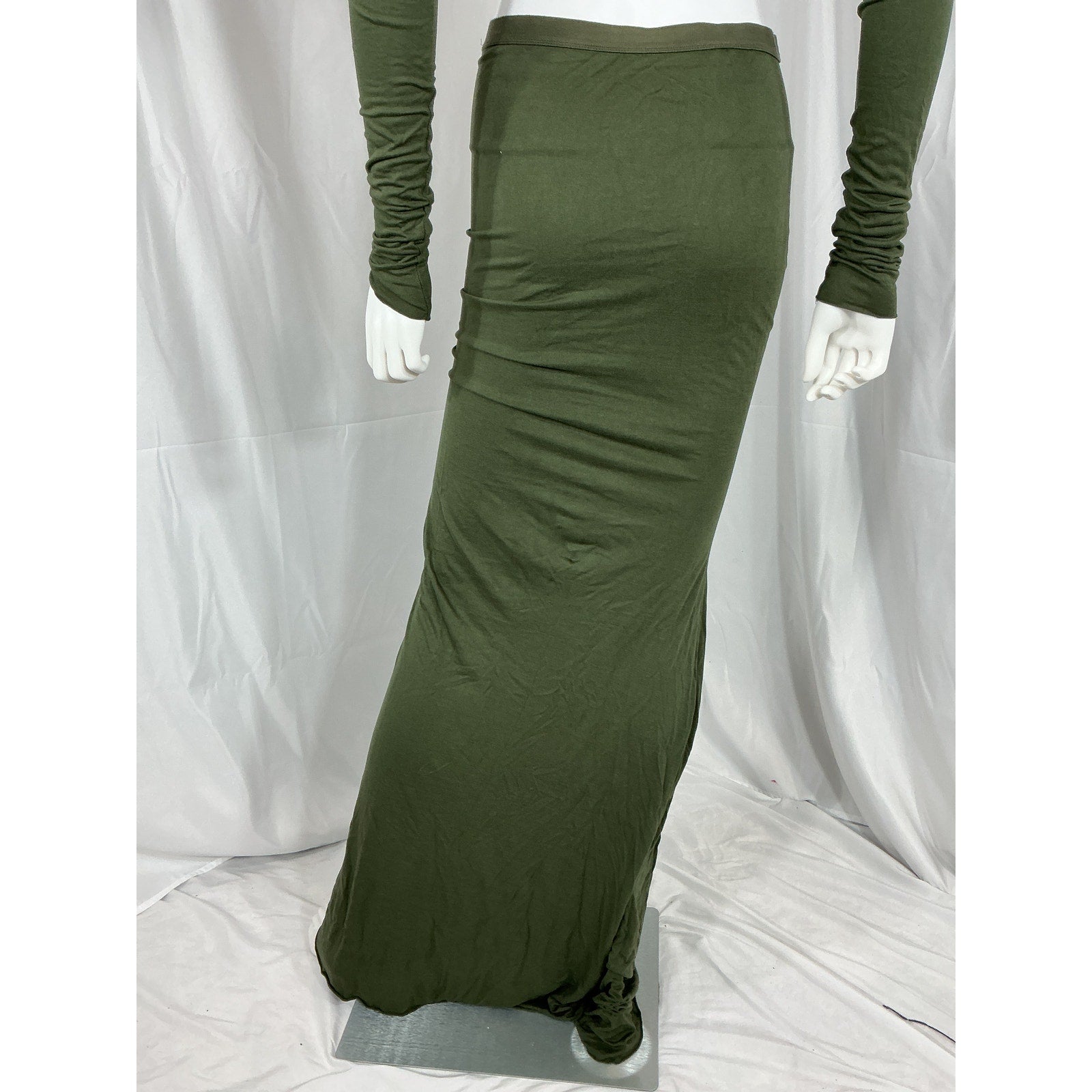 Rick Owens Lilies Green Slip Maxi Skirt Size 30
