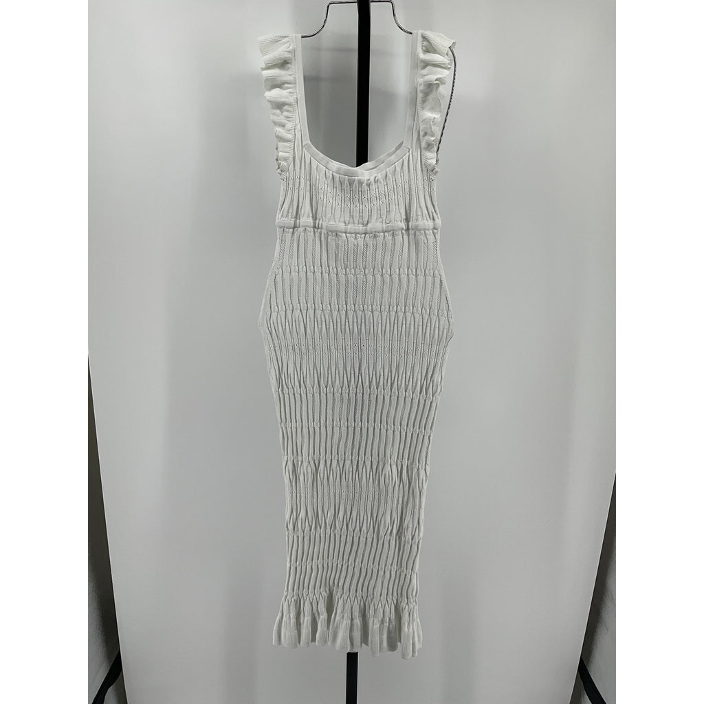 Lpa 'Gracie' White Viscose Midi Dress Size M