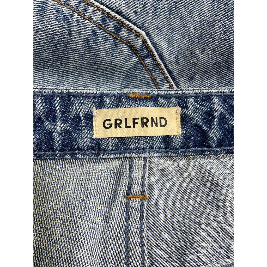 Grlfrnd 'Sara' Blue Cotton Super High Rise Straight Jean Size 26
