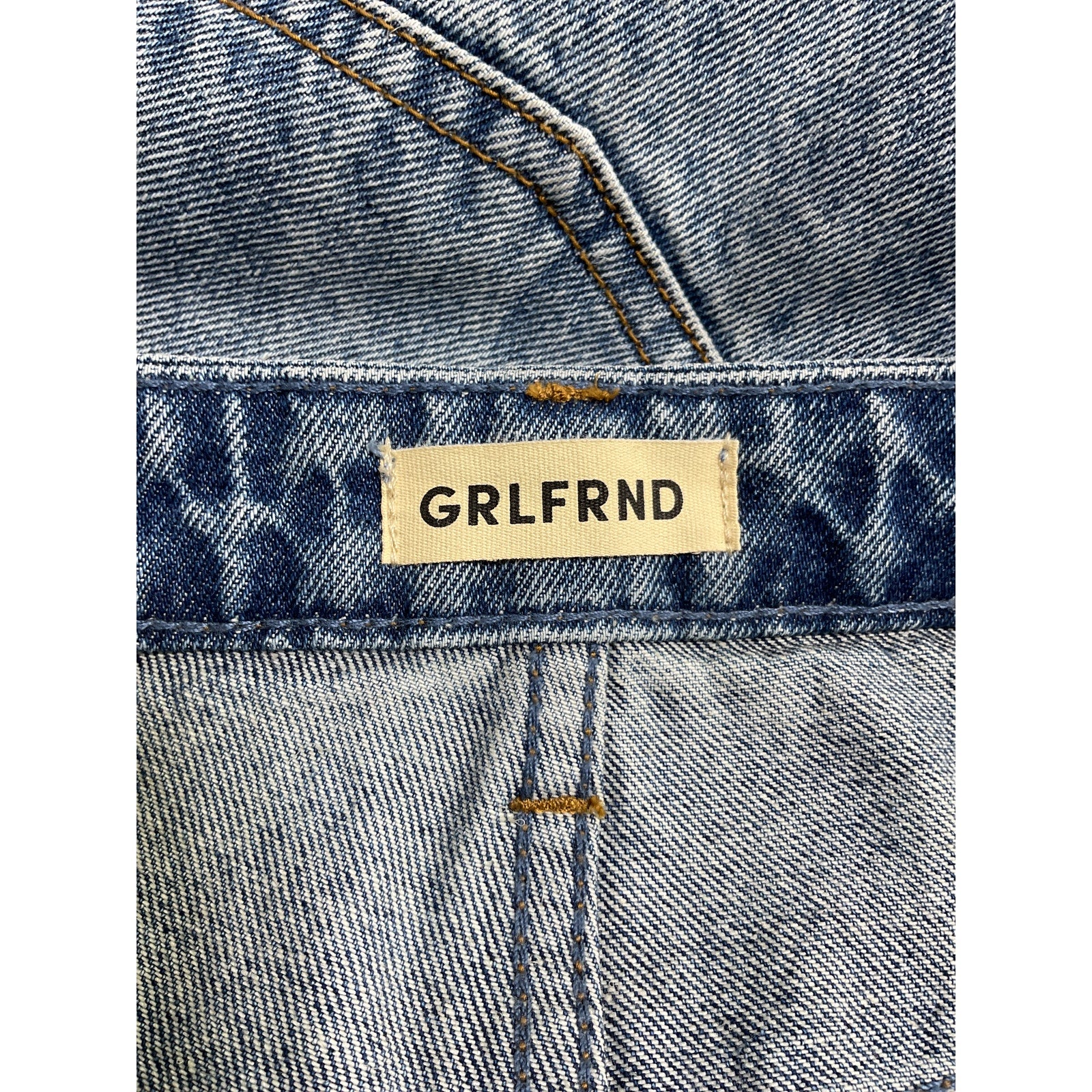 Grlfrnd 'Sara' Blue Cotton Super High Rise Straight Jean Size 26