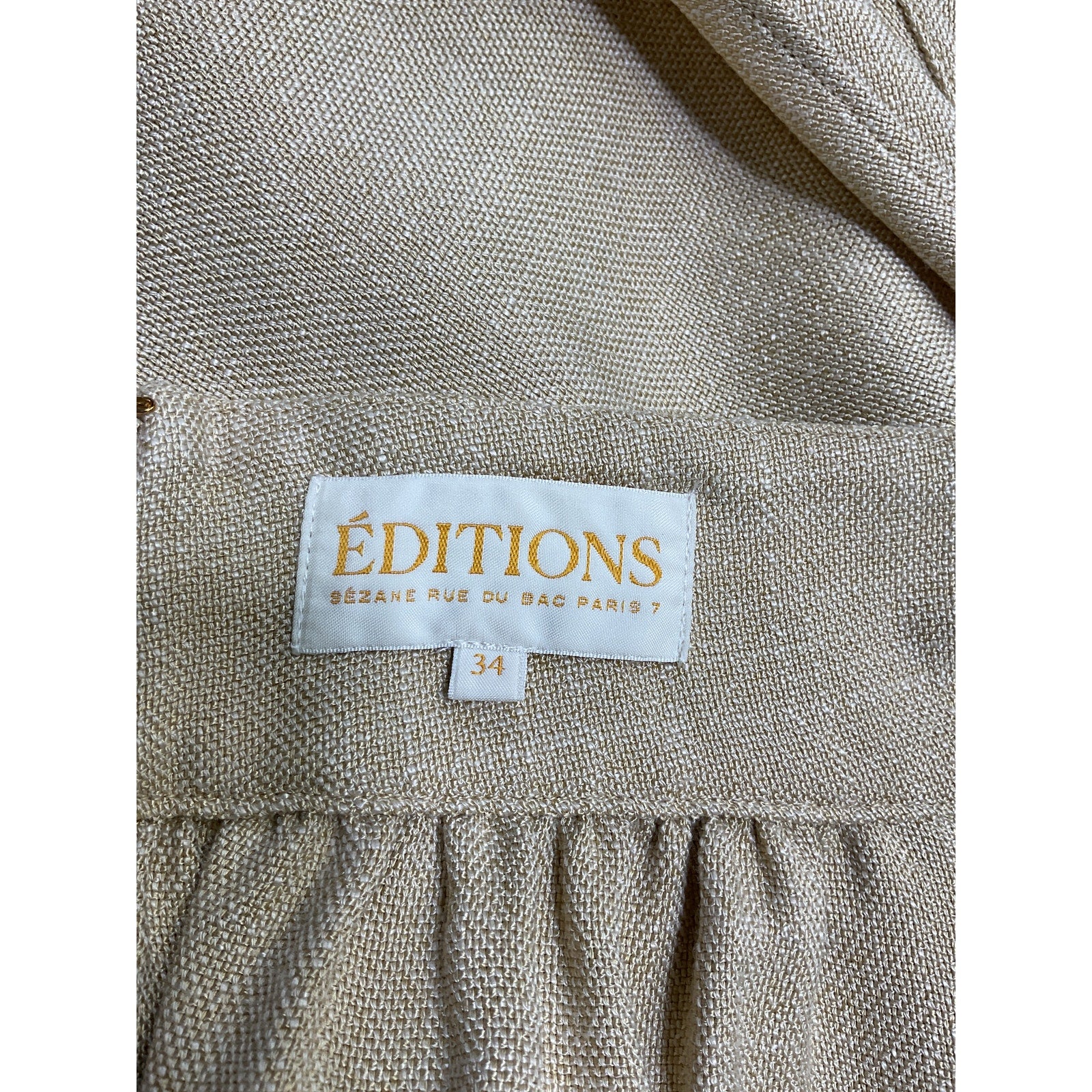 S�zane 'Sophie' Beige Viscose Skirt Size 34