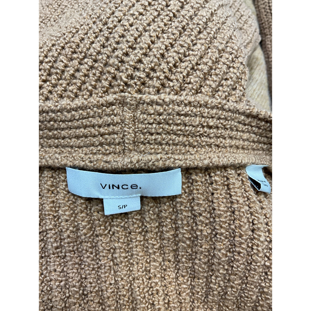Vince Shaker Brown Cotton Rib Sweater Size S