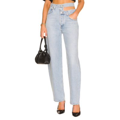 Agolde Relaxed Blue Sideline Denim Jeans Size 23