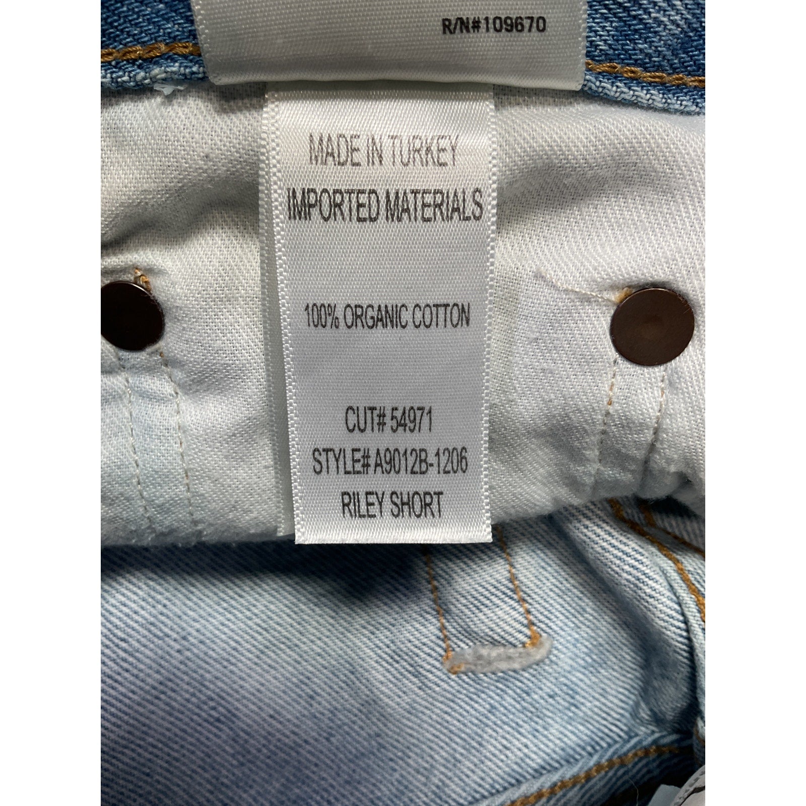 Agolde 'Dee' Blue Cotton High Rise Denim Jean Shorts Size 23