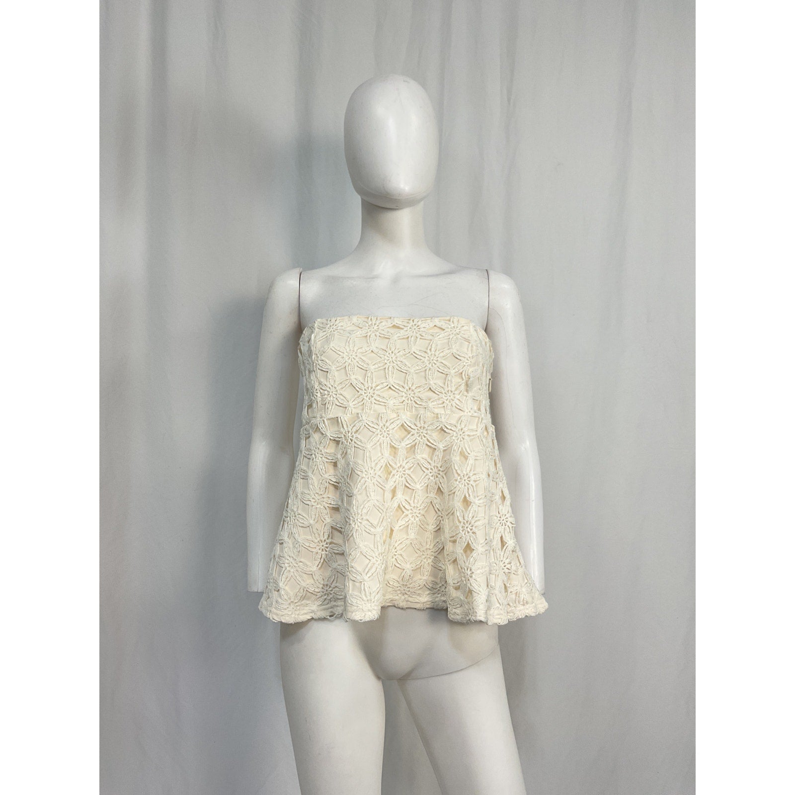 Line & Dot 'Bowen' Cream Strapless Top Size L - NWT