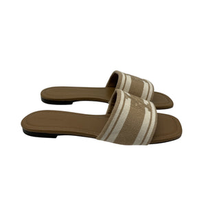 Tory Burch Chic Black Double T Jacquard Slide Sandals Size 8.5 M