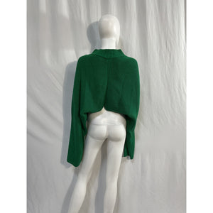 L'Academie 'Isolde' Green Polyester Mock Neck Sweater Size S