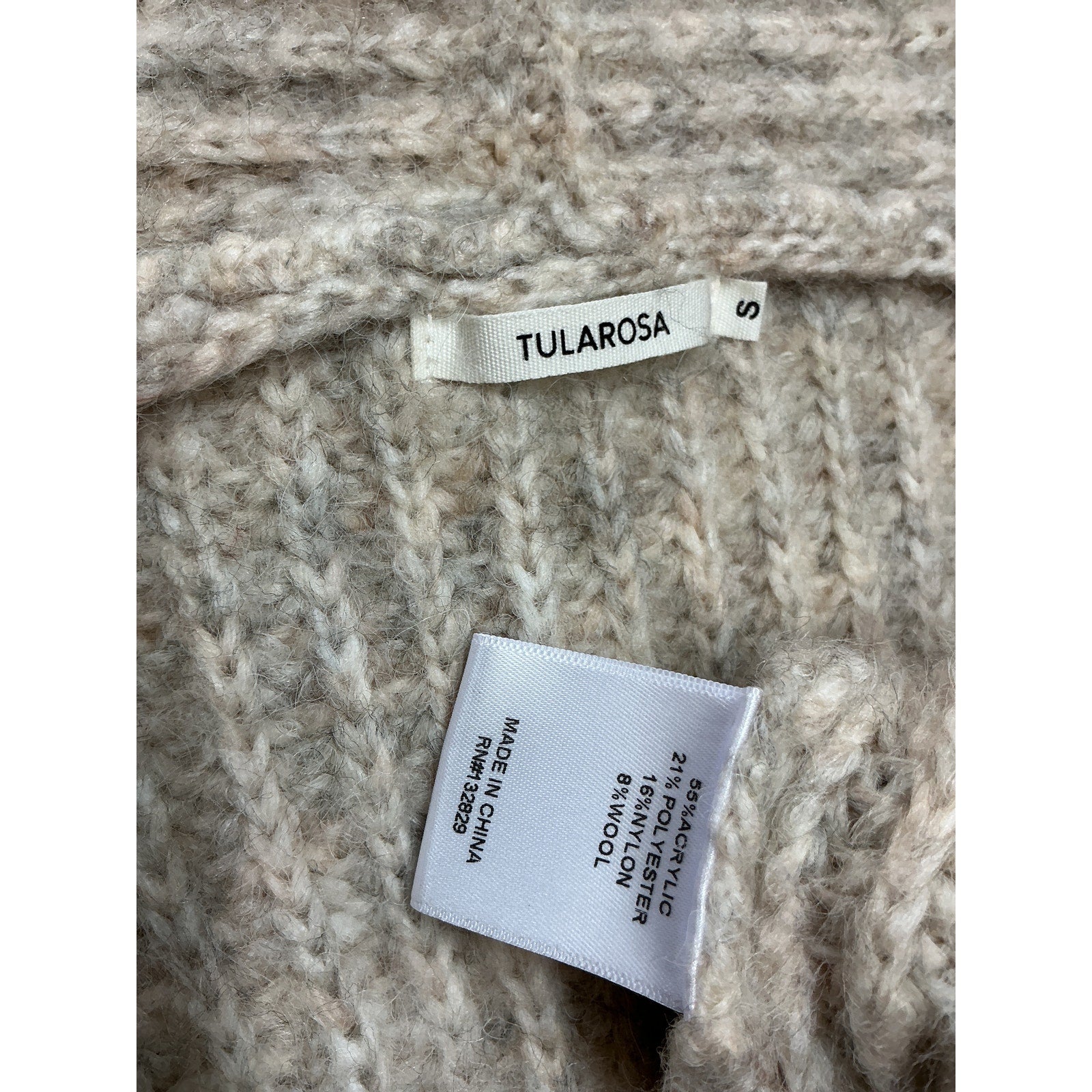 Tularosa 'Nalla' White Acrylic Cardigan Size S