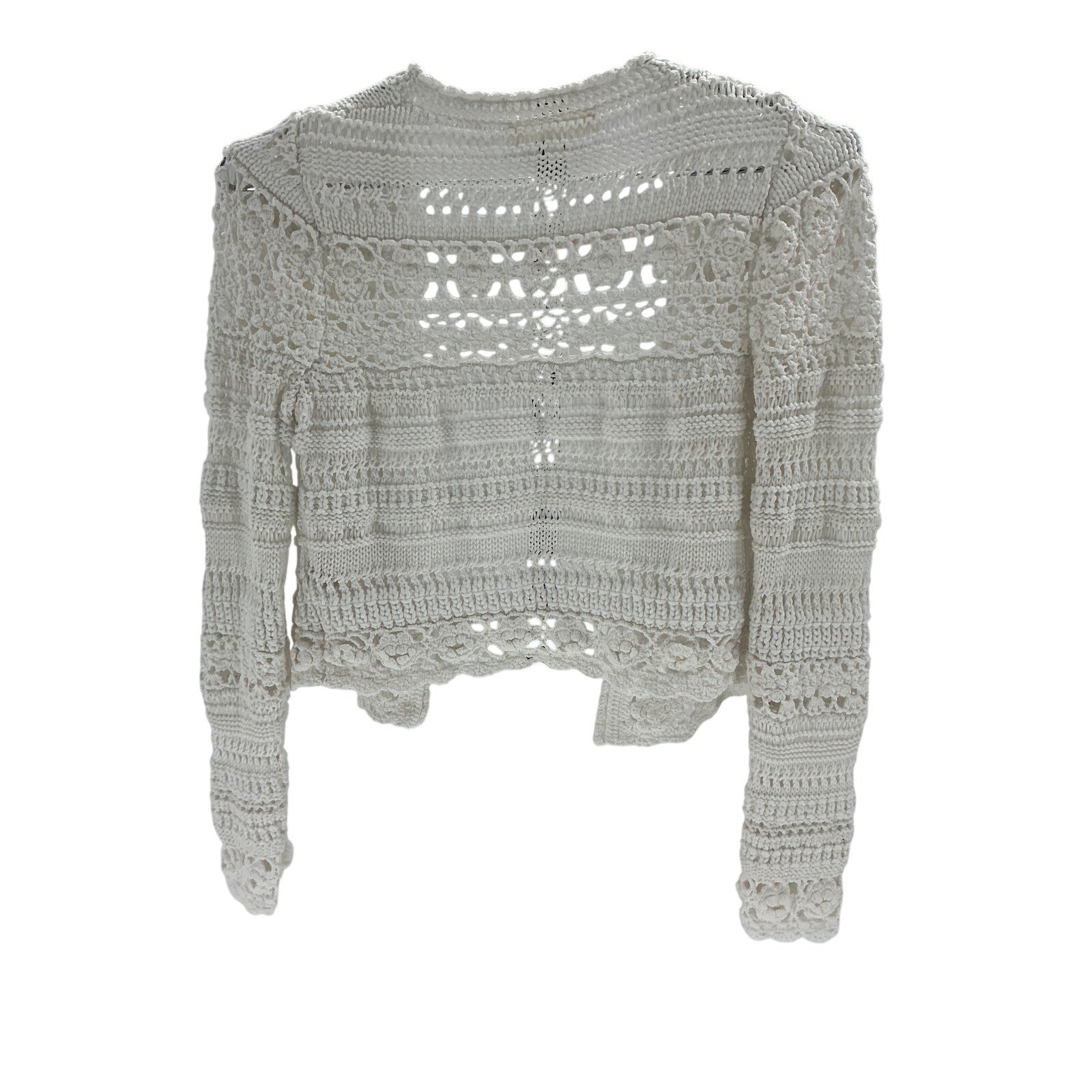 Loveshackfancy 'Middleton' White Cotton Crochet Cardigan Size S