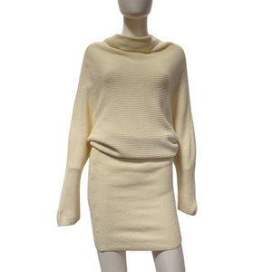 Brochu Walker Ribbed Cream Clede Sweater Dress Size XS