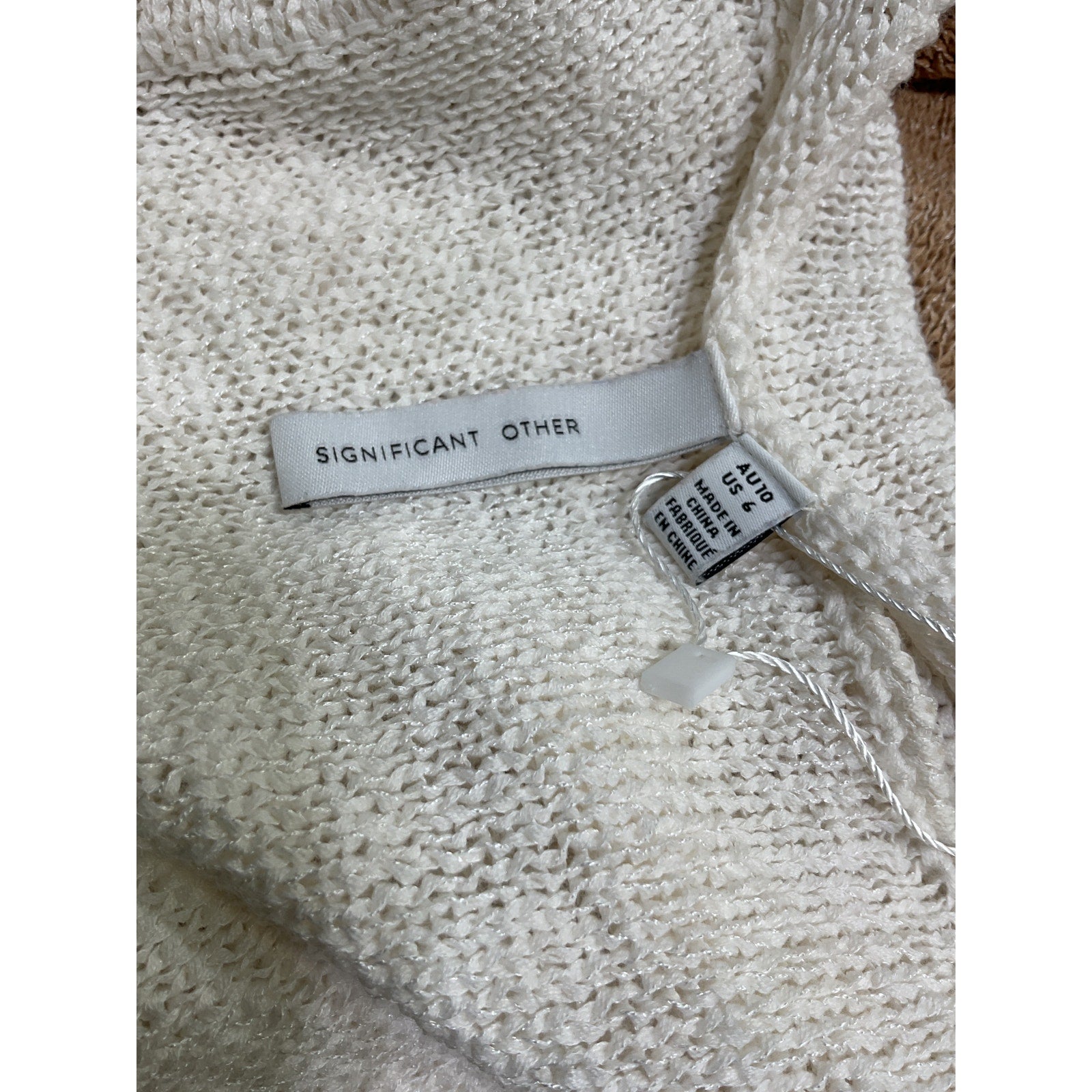Significant Other 'Orly' Beige Cotton Knit Mini Dress Size 6