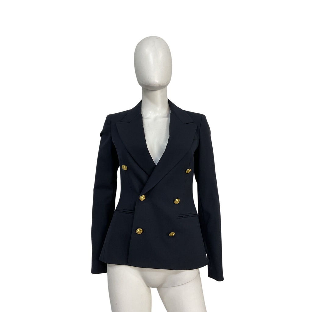 Ralph Lauren Blue Wool Stretch Blazer Size 0 - NWT