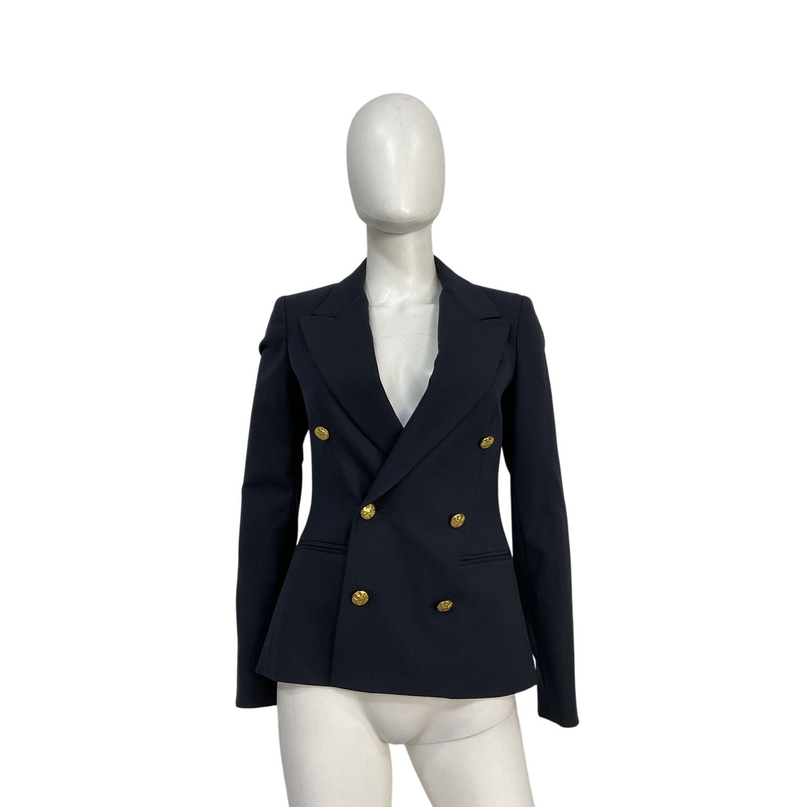 Ralph Lauren Blue Wool Stretch Blazer Size 0 - NWT