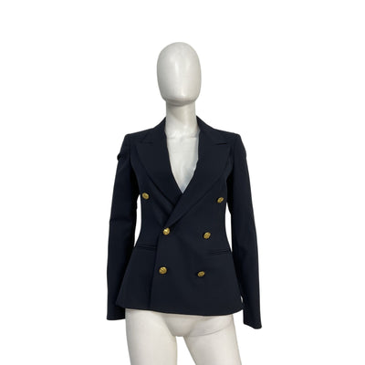 Ralph Lauren Blue Wool Stretch Blazer Size 0 - NWT