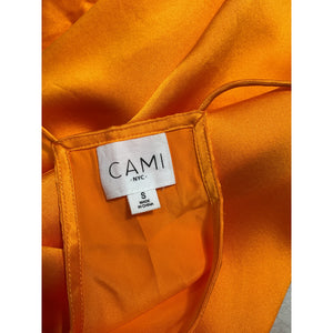 Cami Nyc 'The Racer' Orange Lace Trim Silk Camisole Top Size S