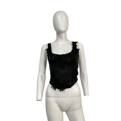 Loveshackfancy 'Mori' Black Polyester Bustier Size 0
