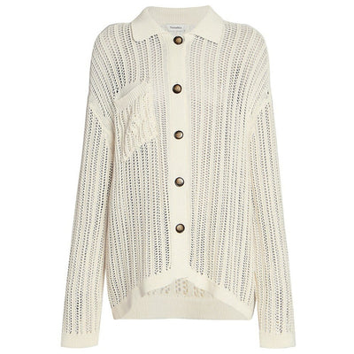 Nanushka Textured Creme Jiske Cardigan Size XS
