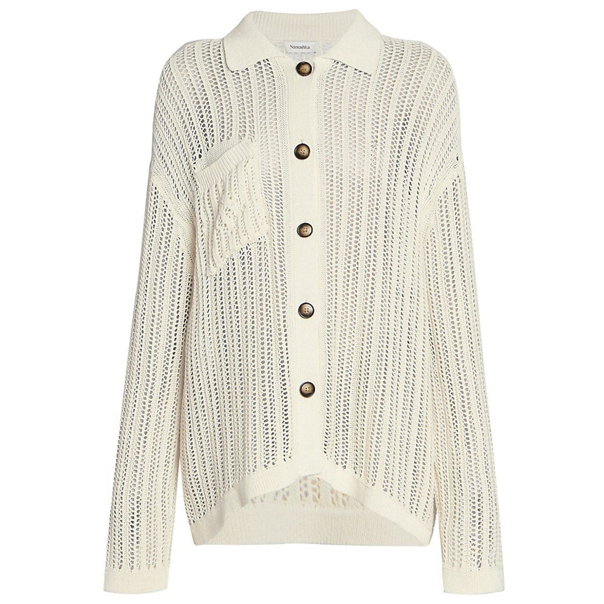 Nanushka Textured Creme Jiske Cardigan Size XS